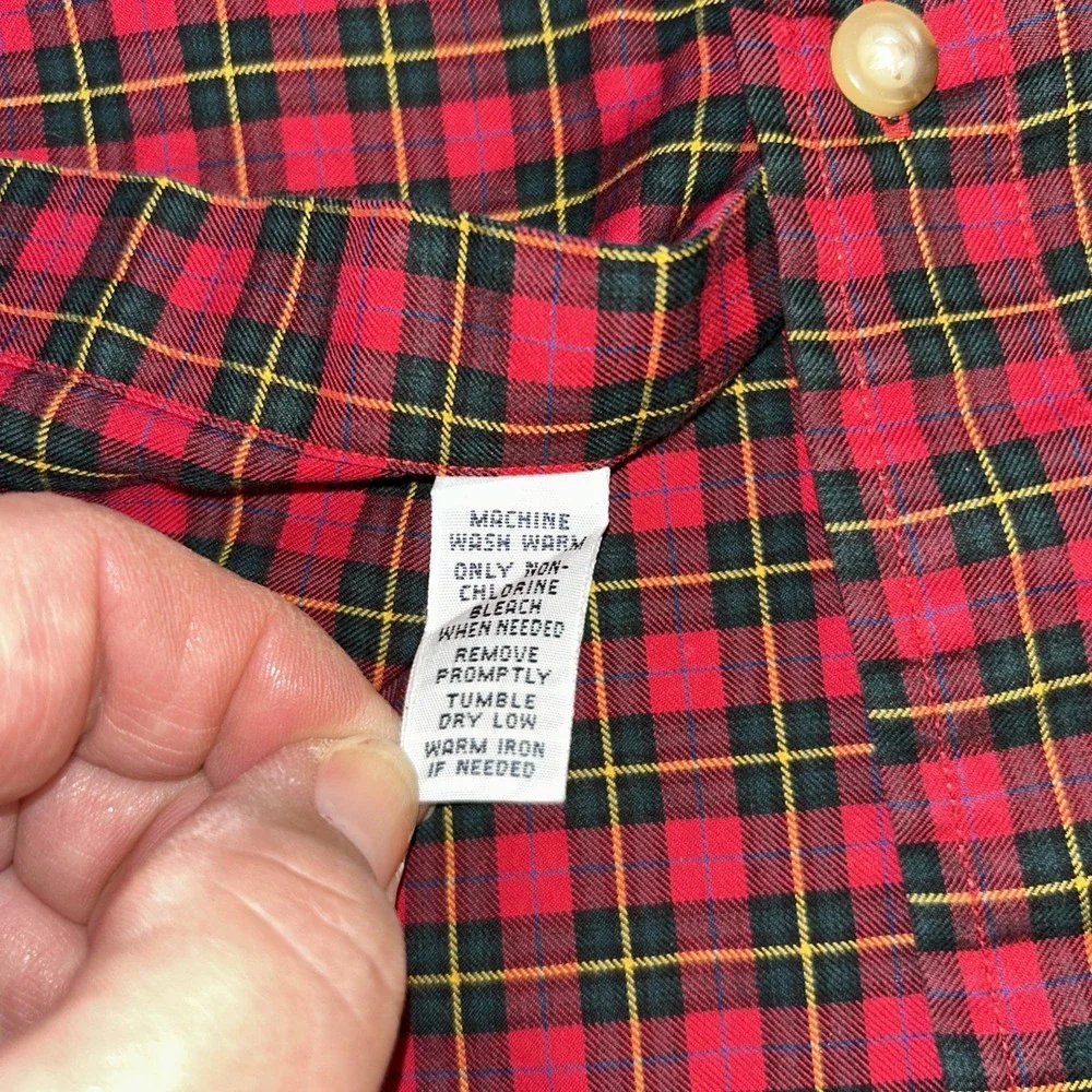 Ralph Lauren Shirt‎ Men Red Black Plaid Button Up Long Sleeve Polo Logo Sz XXL